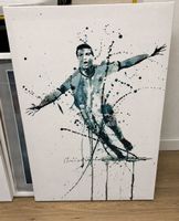 Cristiano Ronaldo Aquarell Leinwandbild 90x60 cm - Sinus Art