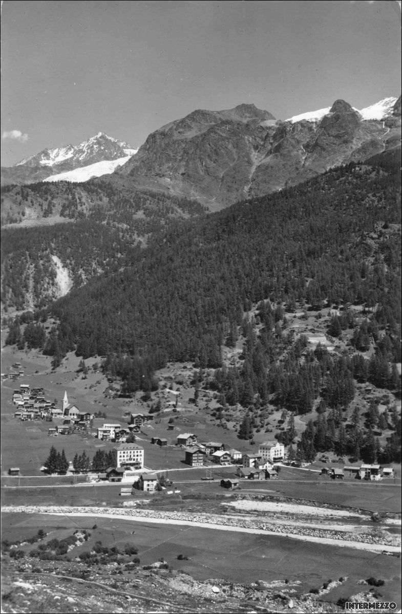 Ansichtskarten: Randa VS // Dorf Mattertal 1957 – Gebraucht aus Basel von intermezzo12