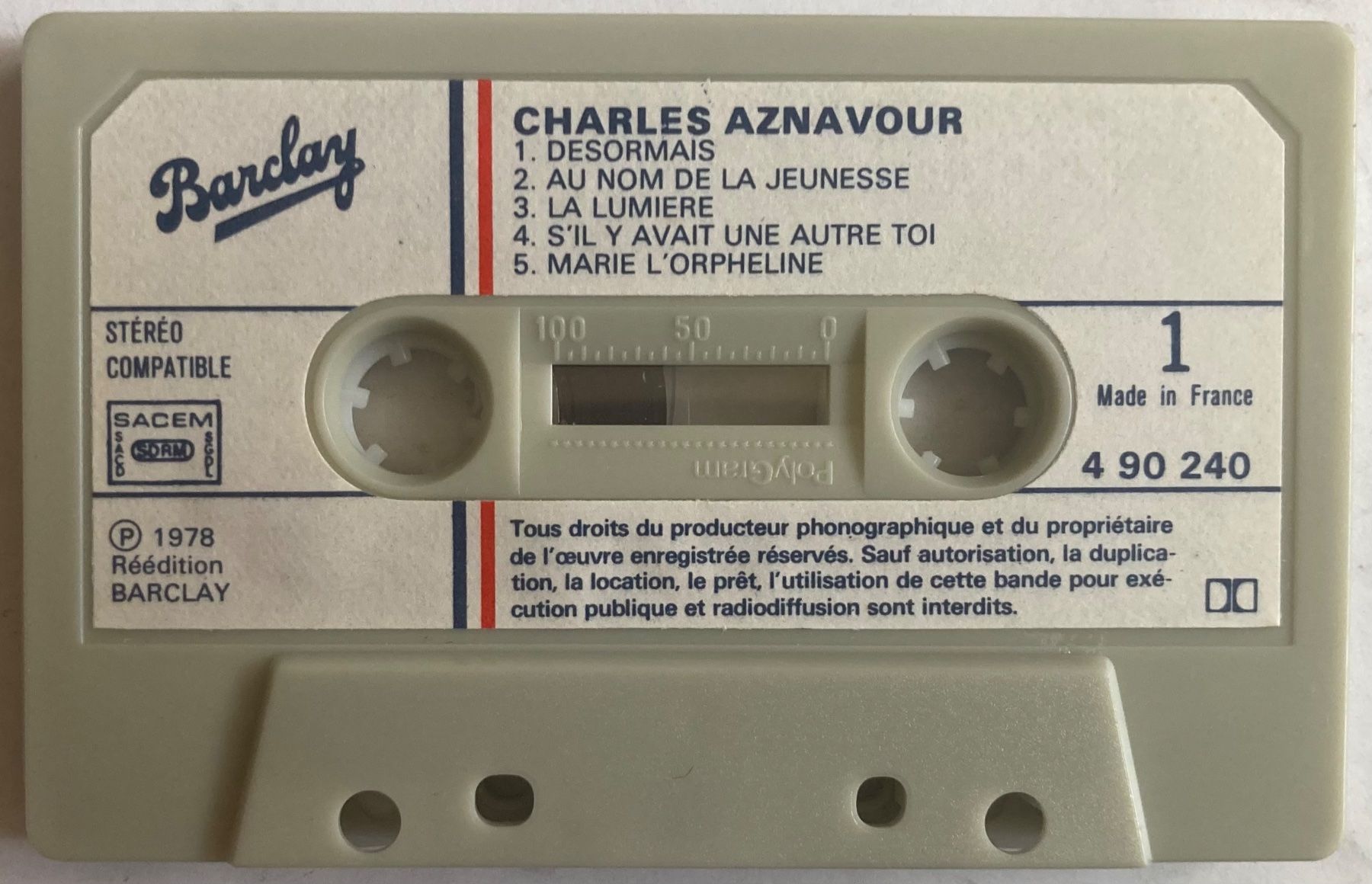 Musicassette: CHARLES AZNAVOUR - DÉSORMAIS VOLUME 9 – Usato da Poliez-Pittet venduto da Newtown-Records 2