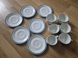 Kaffeetassen, 6 Stk, mit Unterteller Tasse Teller