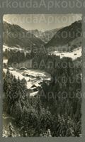 AK sw Gstaad BE Aussicht vom Hotel „Winter-Palace“ ≈ 1949