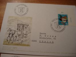 Tag der Briefmarke 1971 Rüti ZH, Brief + Karte