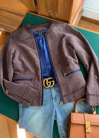 Kurzjacke Blouson Gr. 38/40 Sissy-Boy Tweed Wolle neuwertig