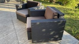 Rattansitze 2x schwarz 90x90cm