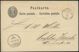 GL Näfels - Fingerhutstempel - Karte - nach Neumünster ZHS