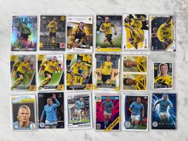 Erling Haaland Set von Panini und Topps / 18 Karten/Sticker