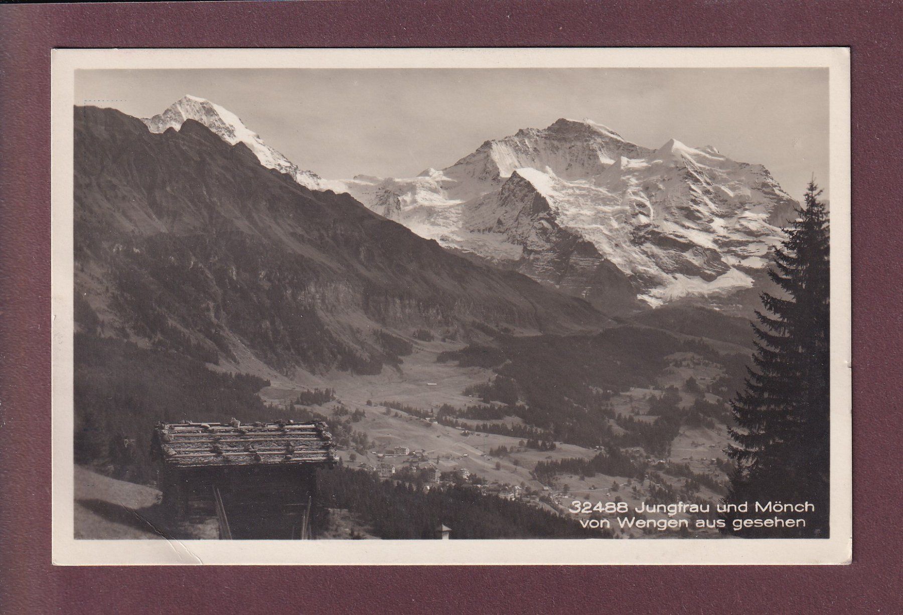 Cartoline postali: Wengen - JUNGFRAU und MÖNCH - 1930 – Usato da Pully venduto da nicecards