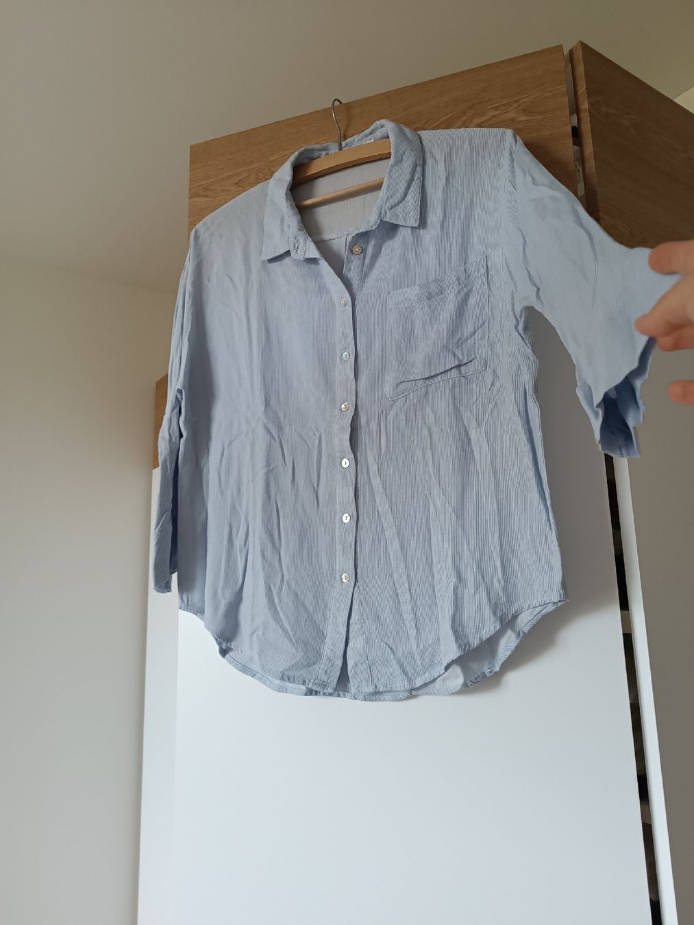 Promod Chemisiers: Damen Bluse hellblau-weiss gestreift, Grösse S/M – D'occasion à Luzern par sim_lqq2 1