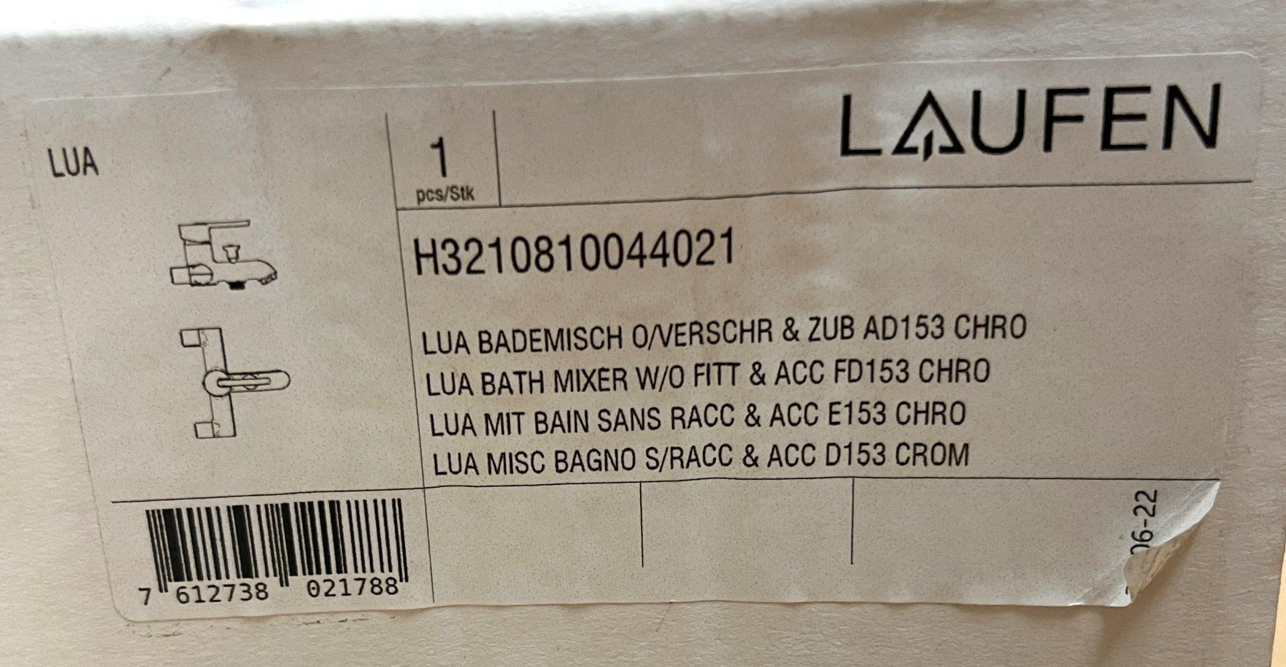 Laufen Rubinetteria: Laufen EH-Bademischer -  Lua H3210810044021 – Nuovo e nell'imballaggio originale da Oftringen venduto da Vucki 3