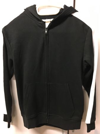 Zip Hoodie (gefüttert), Gr. 146-152, schwarz