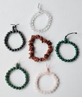 6x Sommer Armbänder aus Edelsteinperlen, handgemacht