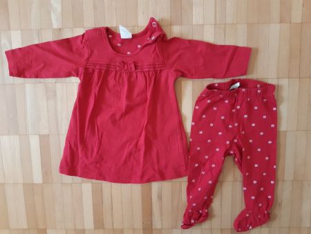 Weihnachtliches Babyset, rot/Schneesterne Gr. 62 (H&M)