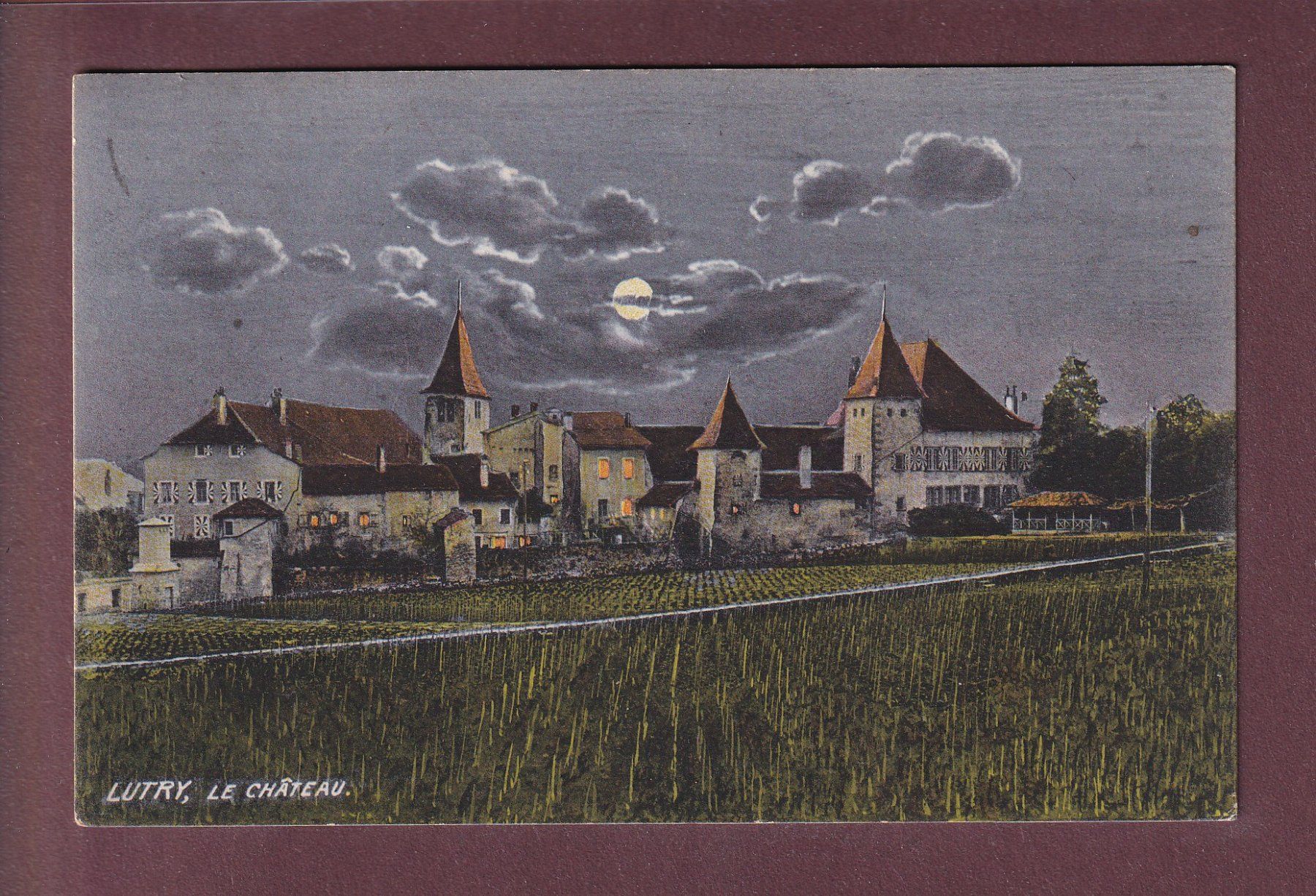 Cartes postales: LUTRY - Le Château au clair de lune - 1909 – D'occasion à Pully par nicecards