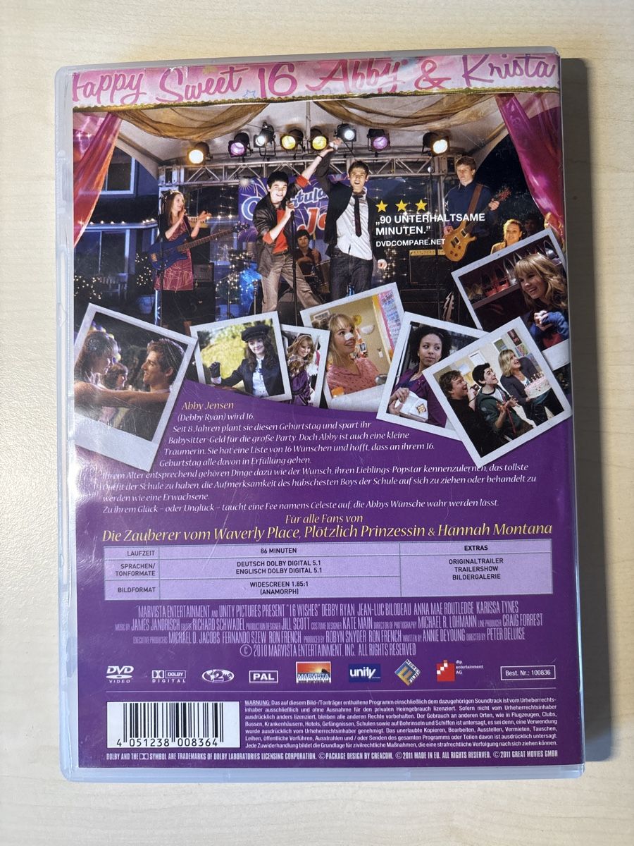 Tutti i DVDs: "16 Wuensche" DVD (2904) – Usato da Ruswil venduto da Slivio_ 1