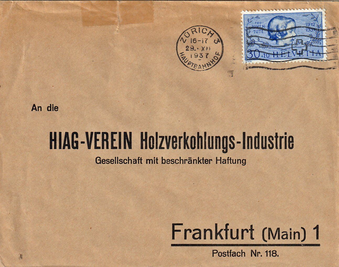 Alle Briefmarken: 1937 Pro Juventute J84 auf Brief – Gebraucht aus Arlesheim von gaugi43