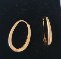 Boucles d'oreilles ovales plaqués or (Neuves)