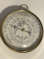 Beau baromètre ancien: "Pluie", "Variable", "Très sec", fonc