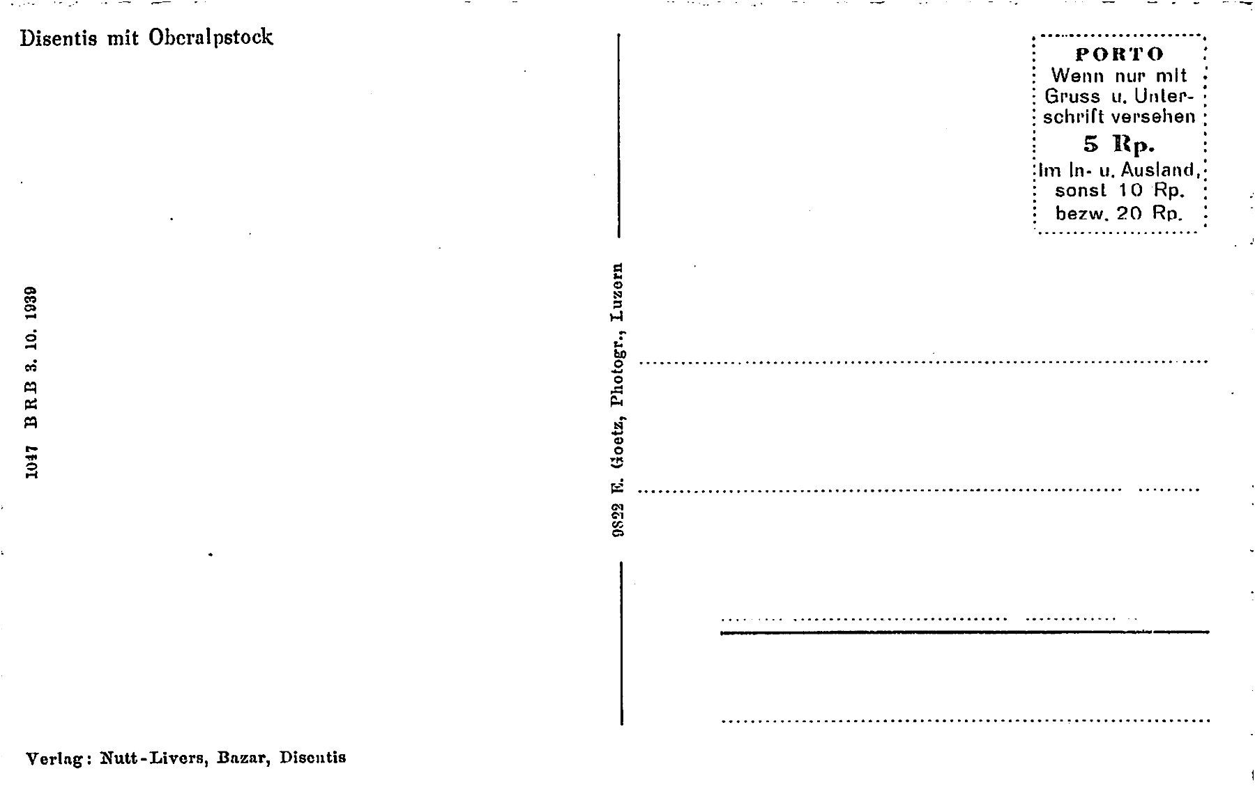 Cartoline postali: 2x Disentis – Usato da Ottikon b.Kemptth. venduto da Neptun1974 3