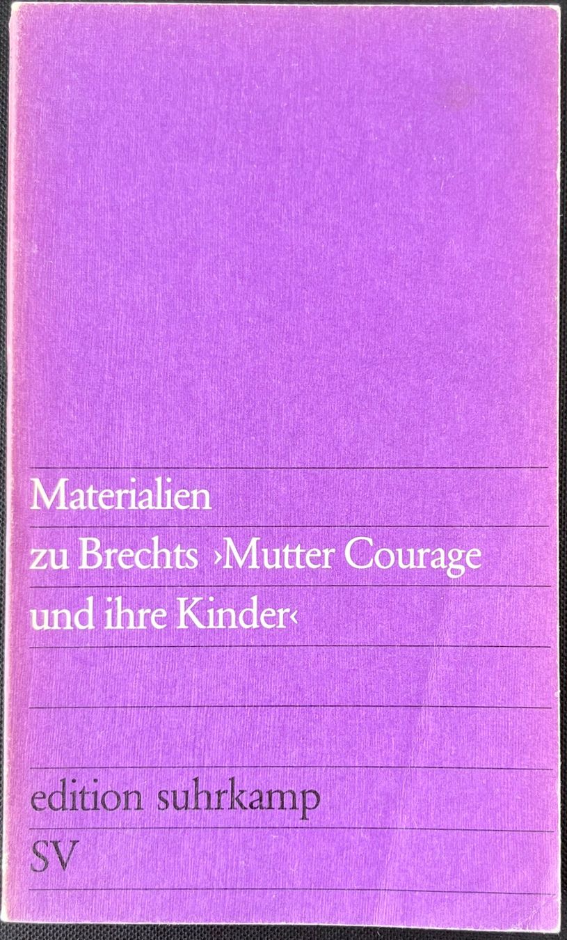 Bücher: Materialien zu Brechts Mutter Courage – Werner Hecht – TB – Gebraucht aus Bern von frank.j.webb