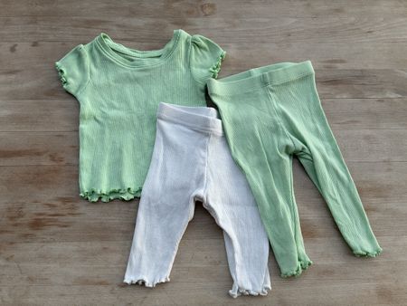PRIMARK Süßes Set für Mädchen 2 Hosen & Shirt 💚