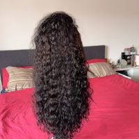 LANGE LOCKIGE ECHTHAARPERÜCKE RAW HAIR , 22 ZOLL