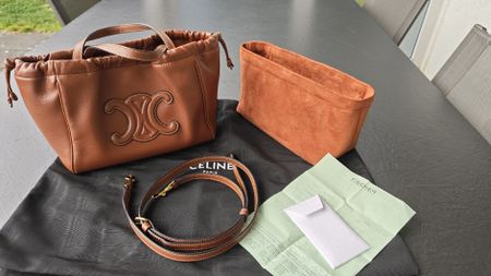 Celine Cuir Triomphe Cabas Drawstring Small