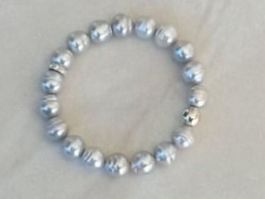 Perlen Armband, 16,5cm Handgelenk, flexibel durch Zugband