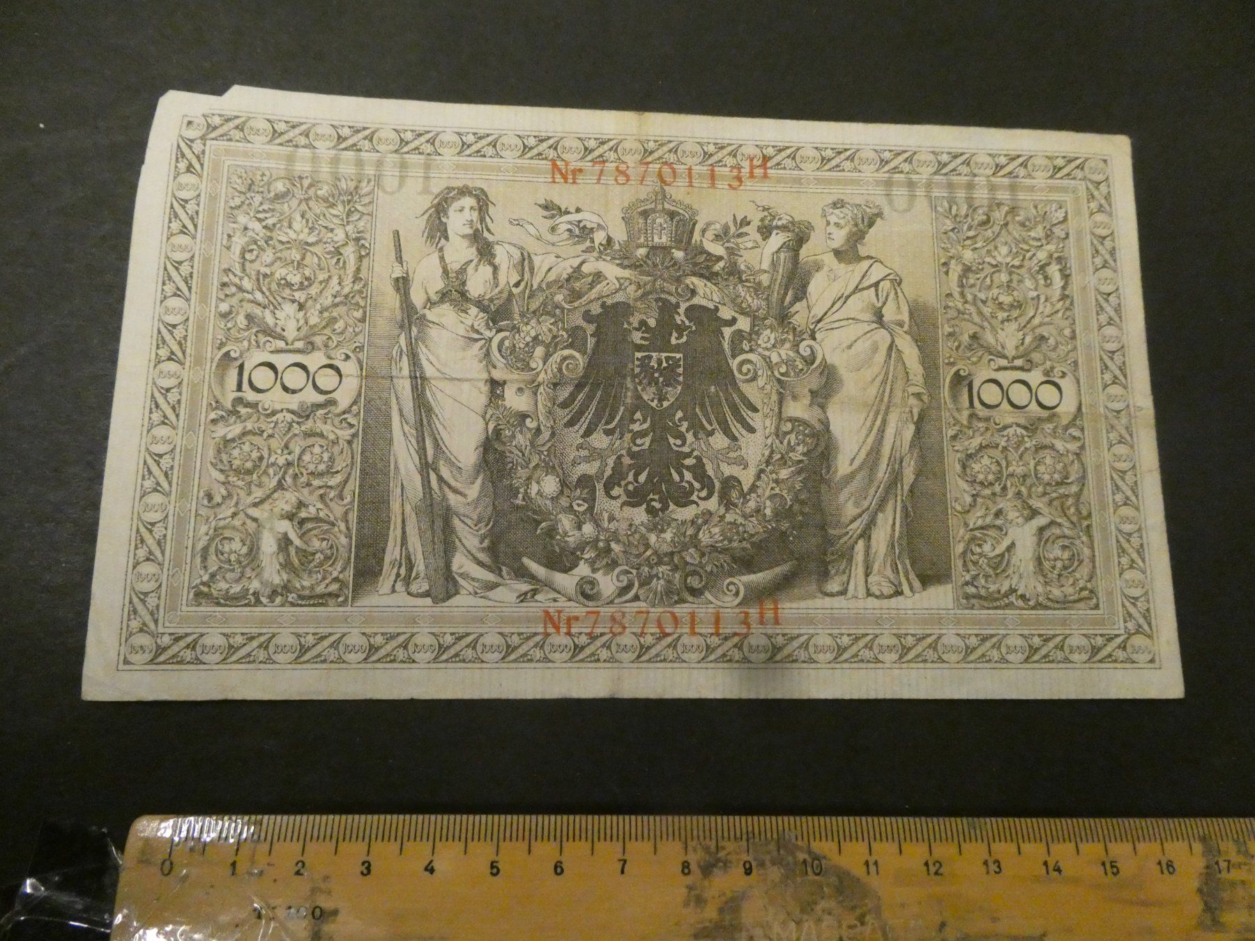 Banconote: Dt. Reich 1910, 1000 Mark KN rot – Usato da Hinterforst venduto da Rohusri 1