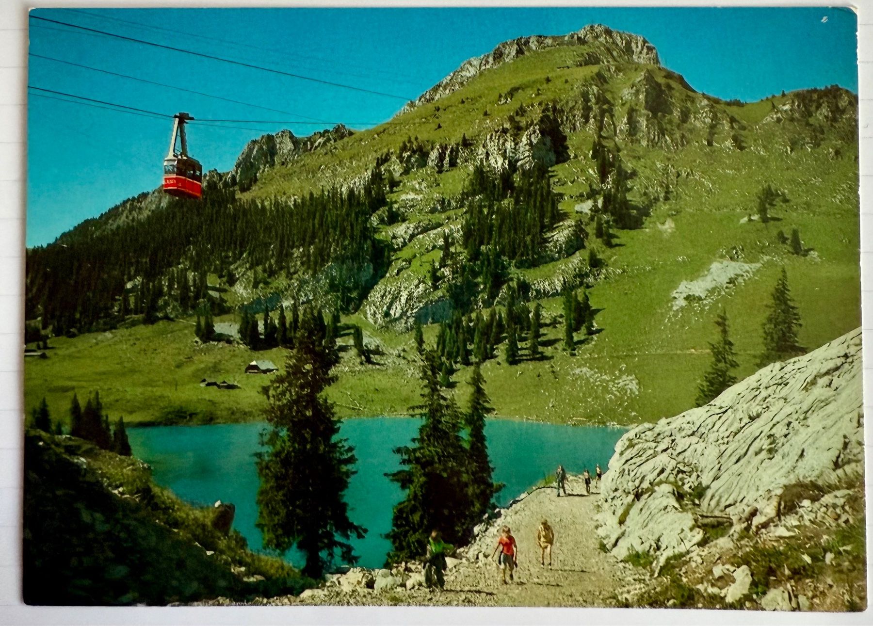 Cartoline postali: AK: Erlenbach - Stockhorn - Luftsellbahn - Animée – Usato da Lutry venduto da Ediego