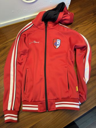 Red Sports Jacket with Hood - Size 152 - FC Windisch