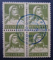 Nr. 139 Viererblock, Zentrumstempel GENEVE GE Postdirektion