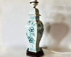 Vintage Limoges handbemalte Porzellanlampe.