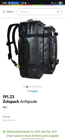 Zulupack Antipode Bag 45L Waterproof duffle backpack good c