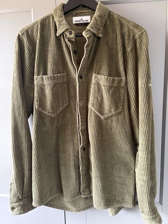 Stone Island Cordhemd Olivgrün Grösse M