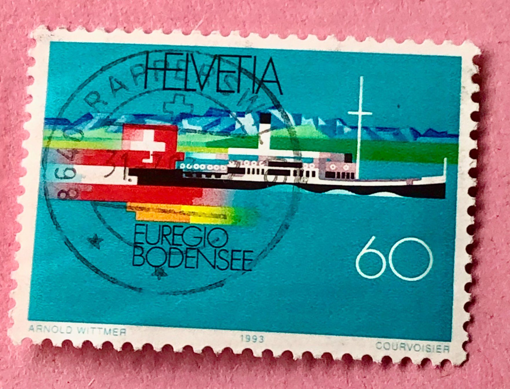 Tutti i francobolli: Nr. 845 LEBENSRAUM EUREGIO BODENSEE GESTEMPELT 1993    – Usato da Aarau venduto da Billa007
