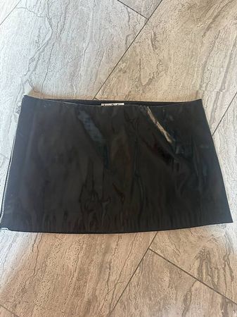 Acne Studios black patent zipped mini skirt size 38