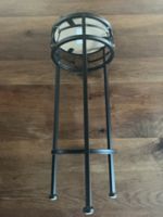 Pflanzensäule Metall Holz schwarz braun
