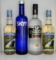 4x Vodka / Skyy,  Russian Standart, Grasovka