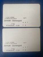2 Tageskarten gültig bis Dez. 2026 Zermatt Gornergrat