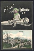 Grusskarten-AK Bünde i. W., Gartenstras