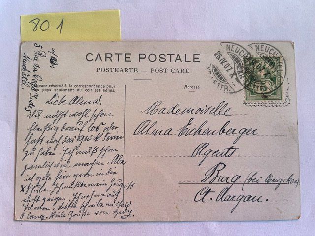 Cartoline postali: alte Ansichtskarte Neuchatel Le Port, 1907 – Usato da Niederwil AG venduto da dahu75 1