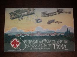 Ansichtskarte Flugzeuge Firenze 1910 Rarität! Bivio stempel