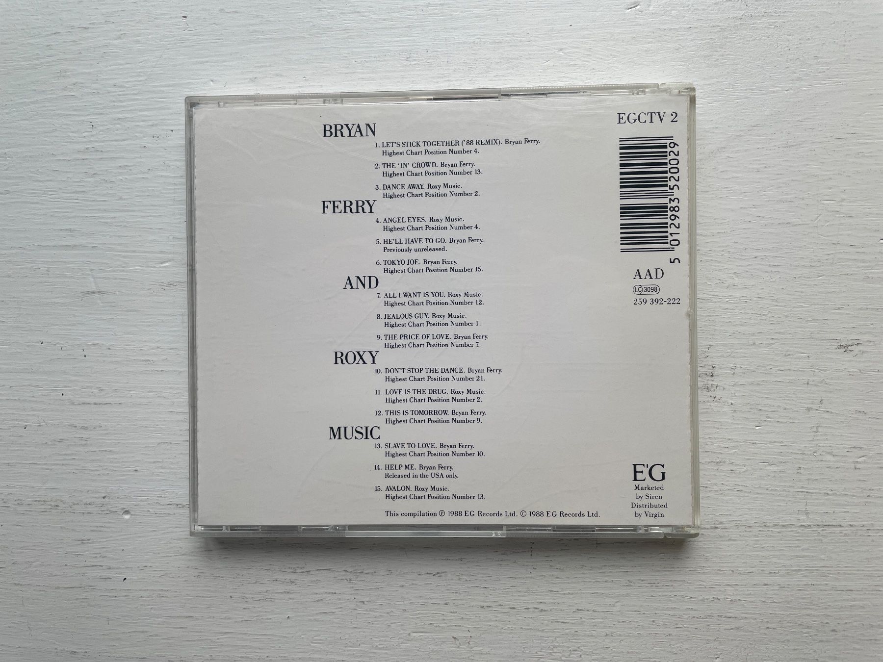 CD: Bryan Ferry & Roxy Music - Ultimate Collection - CD, 1988 – Usato da Zürich venduto da Andy_t71 1