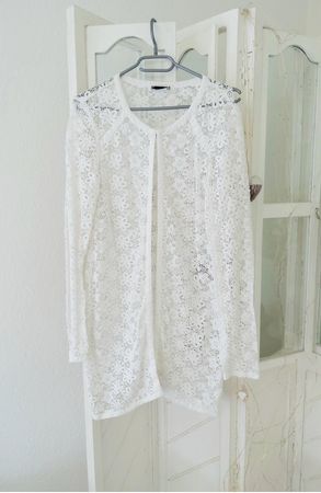 Taifun, Elegante, weisse Spitzenjacke