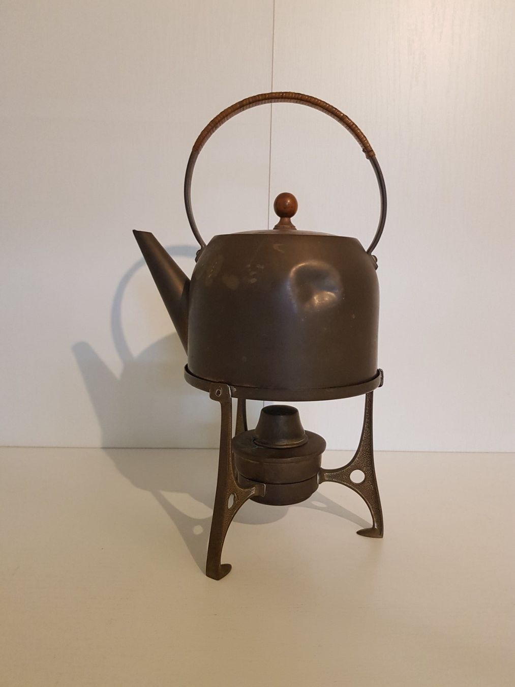 Teiere: Messing Teekanne mit Rechaud – Usato da Münchenstein venduto da tsp01