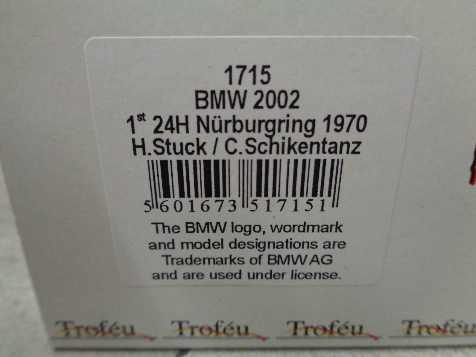 BMW Modellautos: Troféu 1:43 BMW 2002 1970 H. Stuck – Neu und originalverpackt aus Reconvilier von rallycar 2