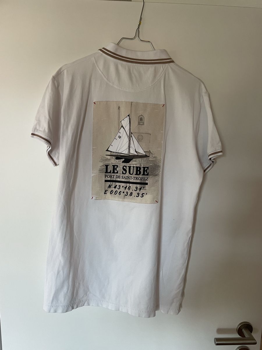 Magliette Polo: Polo blanc Saint-Tropez taille L 100% coton – Usato da Pâquier-Montbarry venduto da mir_687p