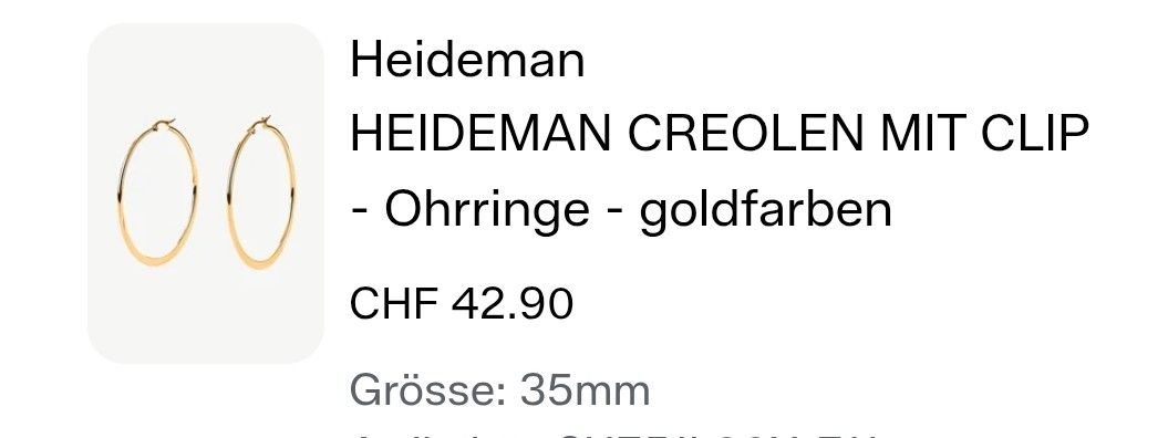 Orecchini pendenti & Orecchini a lobo: Heideman Creolen goldfarben – Usato da Staad SG venduto da wk100 4