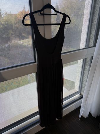 Damen Kleid braun ärmellos mit tiefem Rückenausschnitt