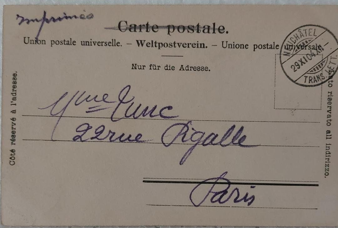 Ansichtskarten: NEUCHÂTEL -  Baie de l'Evole  - 1904 – Gebraucht aus Delémont von Domdom1 1